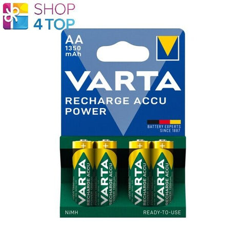 4x Varta AA Rechargeable Batteries 1350mAh NiMH 1.2V Recharge Accu Power
