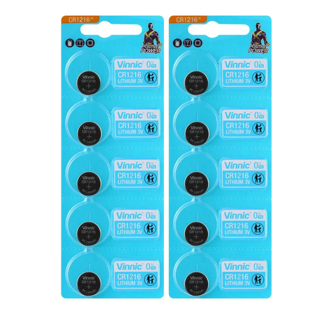 10x Vinnic CR1216 3V Lithium Coin Cell Batteries DL1216 Watch Calculator
