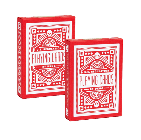 2 Dkng Red Wheel Decks Playing Cards Magic Tricks Poker USa Art Of Play Aop006
