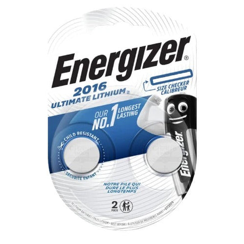 2x Energizer CR2016 3V Lithium Coin Cell Button Batteries DL2016 ECR2016