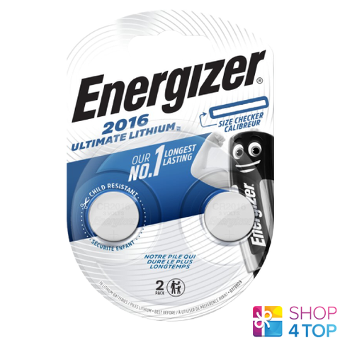 2 Energizer Cr2016 Ultimate Lithium Batteries 3V Coin Cell Ecr2016 Exp 2029 NEW