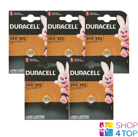 5 Duracell 395 399 Sr927Sw Batteries Silver Oxide 1.5V Watch NEW