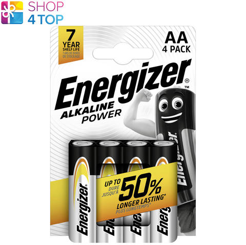4x Energizer AA Alkaline Power Batteries 1.5V LR6 MN1500 E91