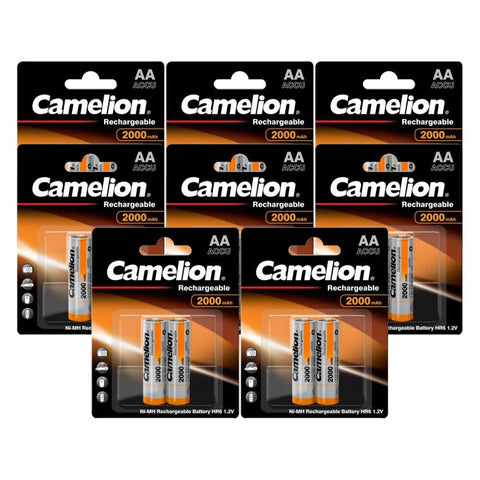 16x Camelion AA 2000mAh Ni-MH Rechargeable Batteries HR6 1.2V Mignon