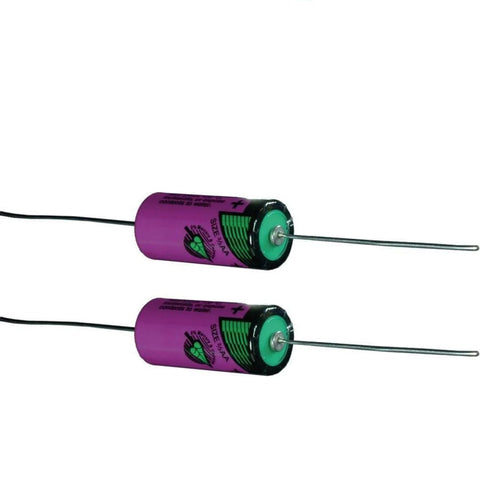 2x Tadiran SL-761 3.6V Lithium 2/3 AA ER14335 Battery with Axial Leads