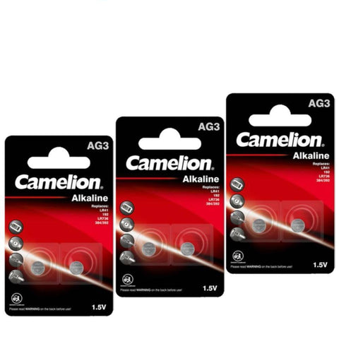 6x Camelion LR736 AG3 LR41 392 1.5V Alkaline Button Cell Batteries