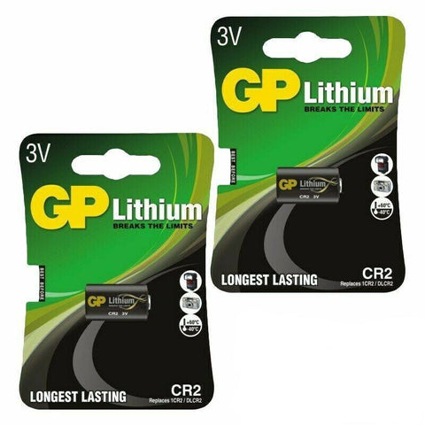 2x GP CR2 3V Lithium Photo Batteries DLCR2 EL1CR2 for Camera Flash