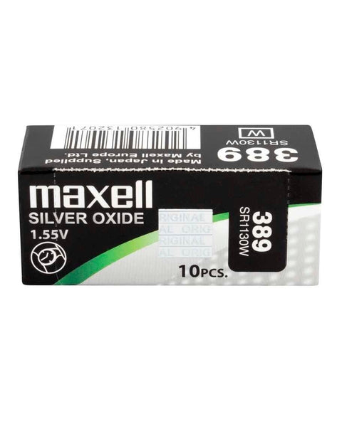 2 Maxell 389 Sr1130W Batteries Silver Oxide 1.55V Watch Battery 1Bl Cell