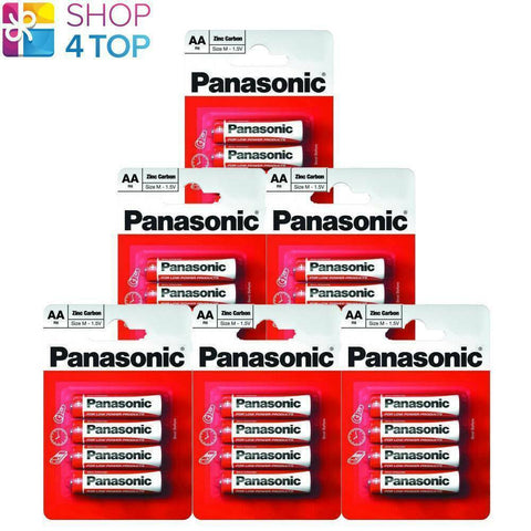 24x Panasonic AA LR6 1.5V Zinc Carbon Batteries for Remotes & Clocks