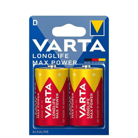 2x VARTA Longlife Max Power D LR20 Alkaline Batteries 1.5V Mono MN1300