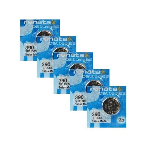 5x Renata 390 SR1130SW Silver Oxide 1.55V Watch Batteries Multi Pack