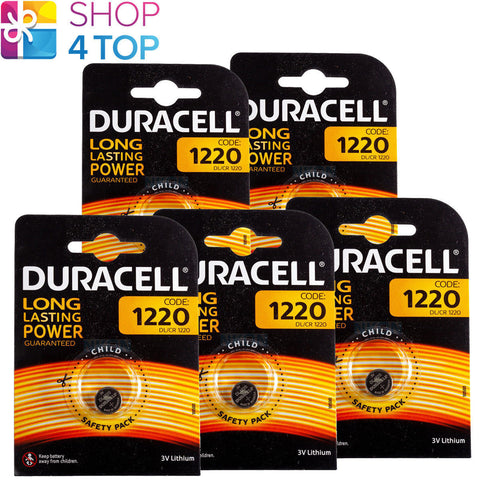 5 Duracell Cr1220 Batteries Lithium 3V Coin Cell Ecr1220 NEW