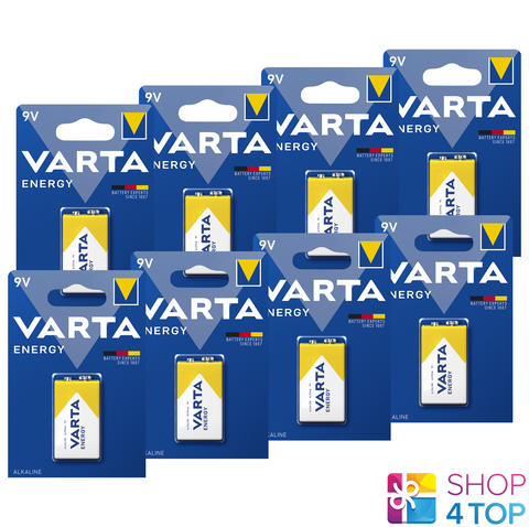 8 Varta 9V Energy Battery Alkaline 9V E-Block Mn1604 Transistor Exp 2028 NEW