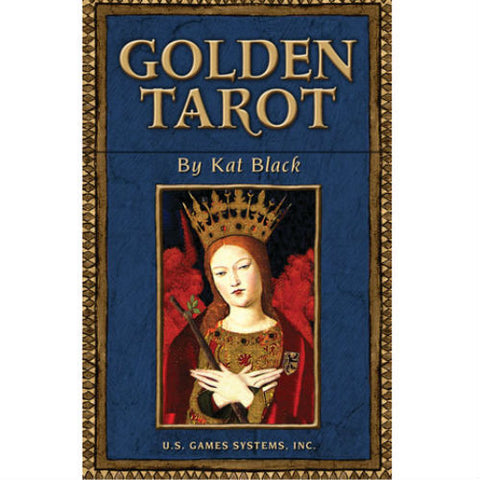Golden Tarot Deck Kat Black 78 Cards US Games with Velvet Bag