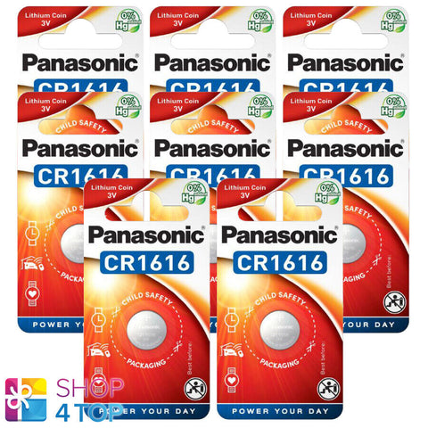 8 Panasonic Cr1616 Lithium Battery 3V Cell Coin Button 1Bl Blister Exp 2034 NEW