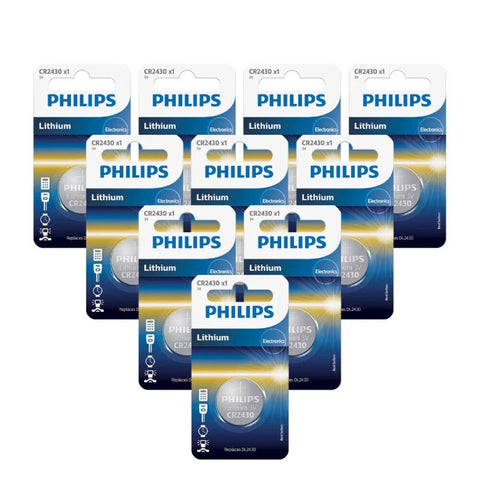 10x Philips CR2430 3V Lithium Coin Cell Batteries DL2430 Long Life