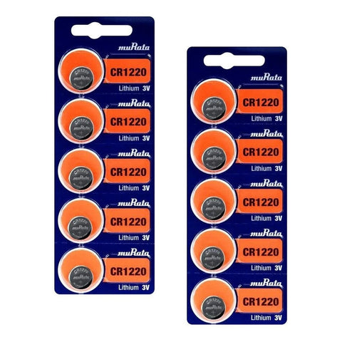 10x Murata CR1220 3V Lithium Coin Cell Button Batteries ECR1220 DL1220