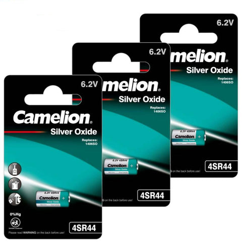 3x Camelion 4SR44 6.2V Silver Oxide PX28 High Performance Battery