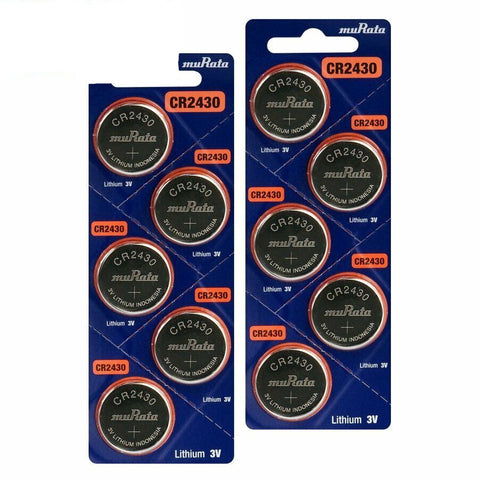 10x Murata CR2430 3V Lithium Coin Cell Batteries 300mAh Watch Calculator