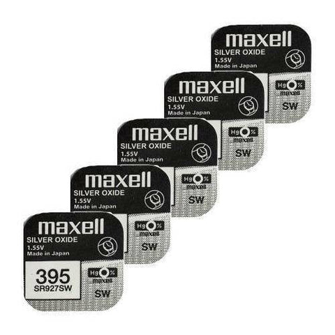 5x Maxell 395 399 SR927SW Silver Oxide 1.55V Watch Batteries