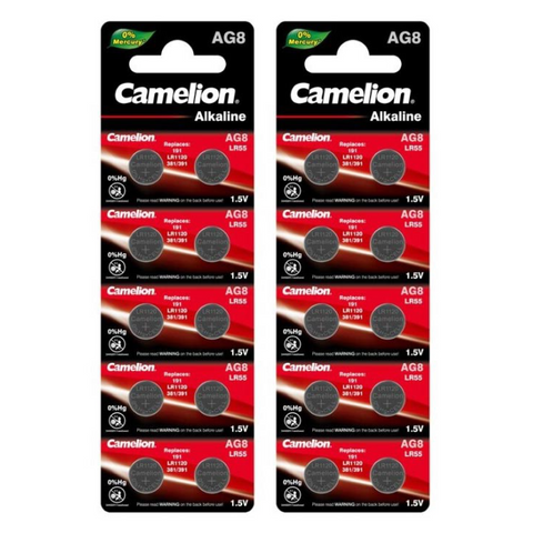 20x Camelion LR1120 AG8 1.5V Alkaline Button Cell Batteries LR55 191 391