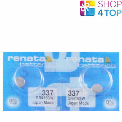 2x Renata 337 SR416SW Silver Oxide 1.55V Watch Batteries Made in Japan