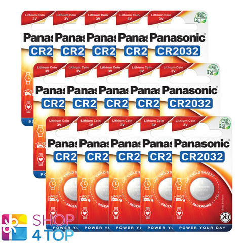 15 Panasonic Cr2032 Lithium Battery 3V Cell Coin Button 1Bl Blister Exp 2034 NEW