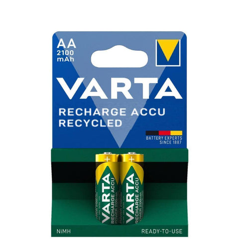 2x Varta AA 2100mAh NiMH Rechargeable Batteries Ready2Use Recycled