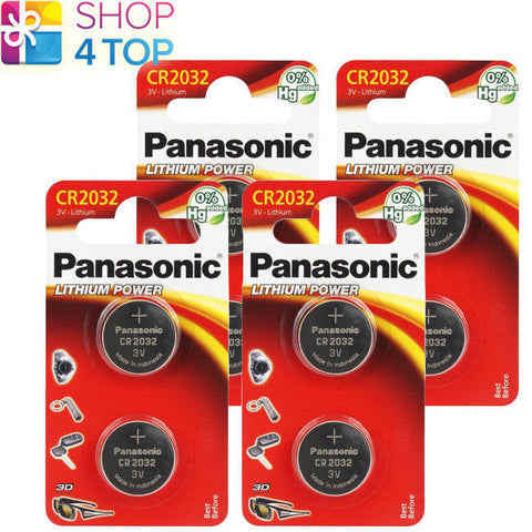 8 Panasonic Lithium Power Cr2032 Batteries 3V Coin Cell Dl2032 Exp 2034 NEW