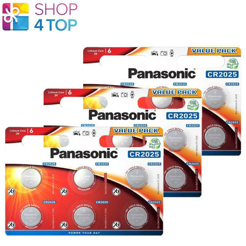 18 Panasonic Cr2025 Lithium Power Batteries Coin 3V Dl2025 6Bl Exp 2033 NEW