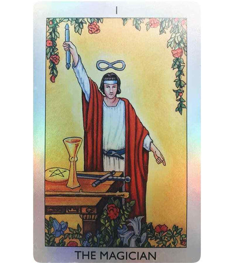 Radiant Rider-Waite Holographic Tarot Deck Pocket Size with Velvet Bag