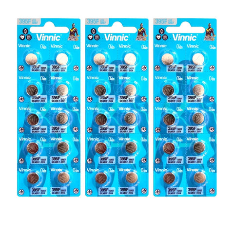 30x Vinnic 395 SR57 SR927SW 1.55V Silver Oxide Watch Batteries