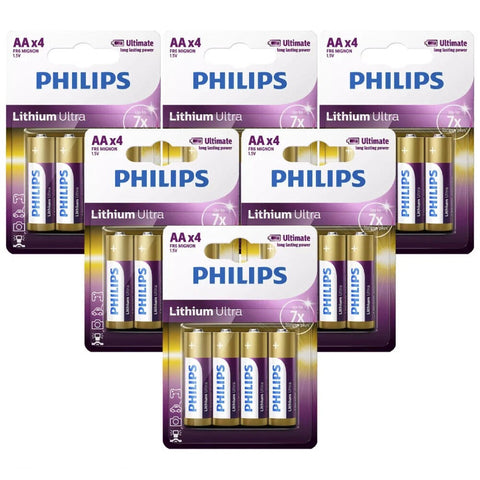 24x Philips Lithium Ultra AA Batteries 1.5V LR6 Long Lasting Mignon