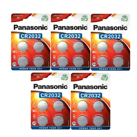 20x Panasonic CR2032 3V Lithium Coin Cell Batteries DL2032 ECR2032