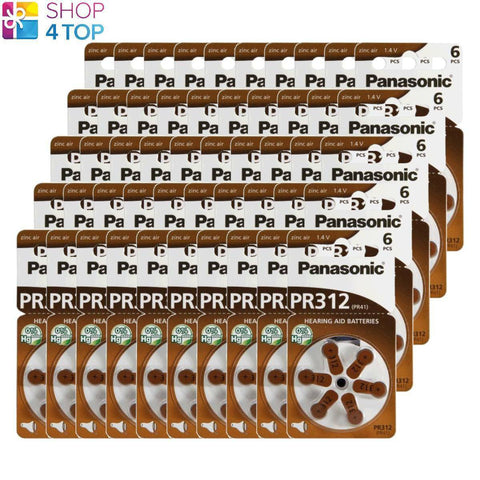 300 Panasonic Size 312 Pr41 Hearing Aid Batteries 1.4V Zinc Air No Mercury 2025