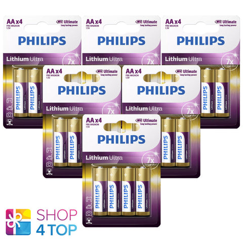 24 Philips Lithium Ultra Aa Batteries Mignon Fr6 1.5V Blister 4Bl Exp 2032 NEW