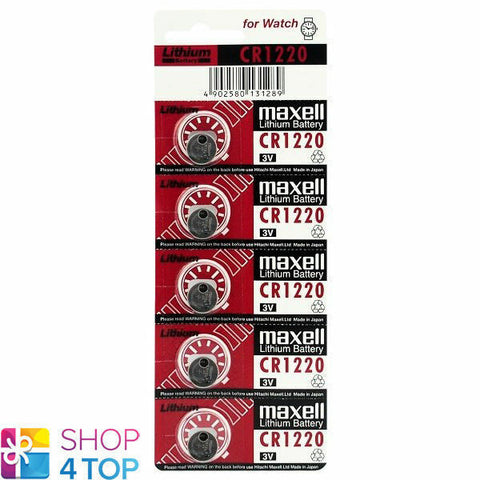 5 Maxell Cr1220 Batteries Lithium 3V Coin Cell Ecr1220 Exp 2029 NEW
