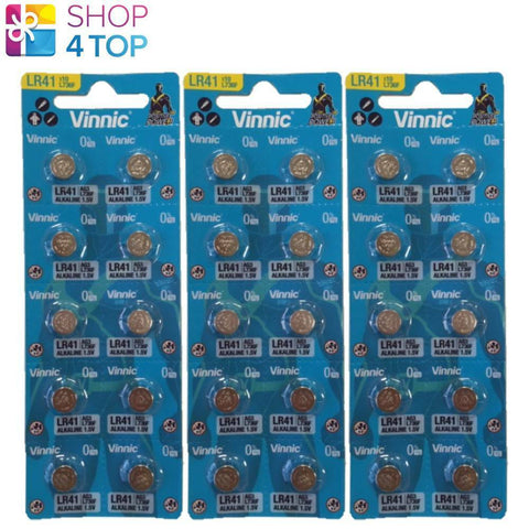 30x Vinnic L736 LR41 AG3 1.5V Alkaline Button Cell Batteries No Mercury