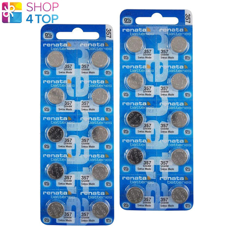 20 Renata 357 Sr44W Batteries Silver 1.55V Watch Battery 303 10Bl NEW
