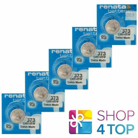 5 Renata 373 Sr916Sw Batteries Silver 1.55V Sr68 Watch Swiss Made NEW