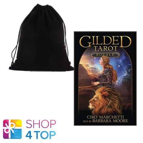 Gilded Tarot Royale Cards Deck Book Kit Set Marchetti Moore Llewellyn With Bag