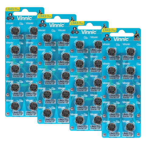 40 Vinnic Alkaline Batteries Lr1142 L1142F Lr43 Ag12 1.5V No Mercury