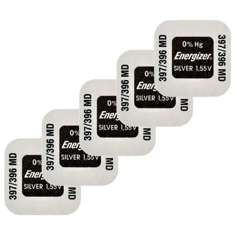 5x Energizer 397 396 SR726SW 1.55V Silver Oxide Watch Batteries