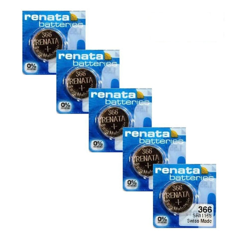 5x Renata 366 Silver Oxide Watch Batteries 1.55V SR1116SW