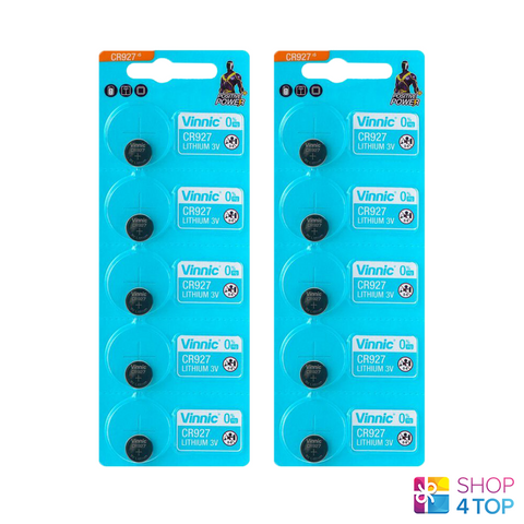 10 Vinnic Cr927 Lithium Batteries 3V Cell Coin Button Exp 2029 No Mercury NEW