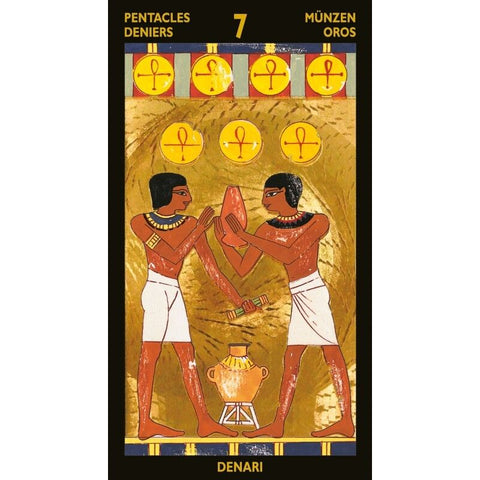 Nefertari Tarot Deck Egyptian Gold Foil 78 Cards with Velvet Bag Lo Scarabeo