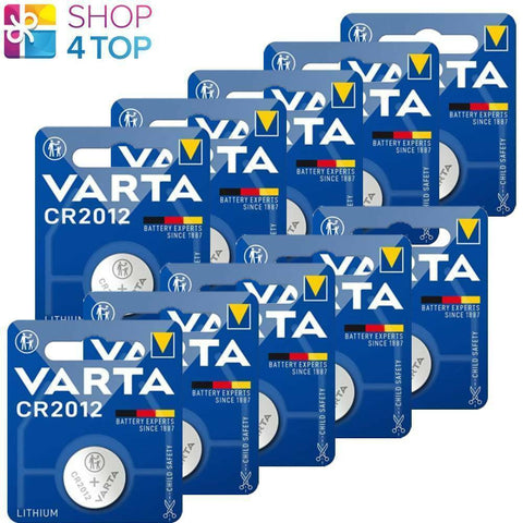 10x Varta CR2012 3V Lithium Coin Cell Batteries 70mAh Mercury Free