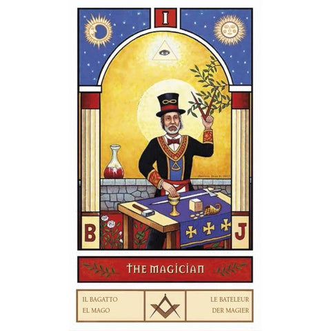 Masonic Tarot Deck by Diaz Silva Lo Scarabeo 78 Cards with Velvet Bag