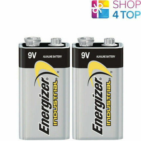2x Energizer Industrial 9V 6LR61 Alkaline Block Batteries MN1604 EN22