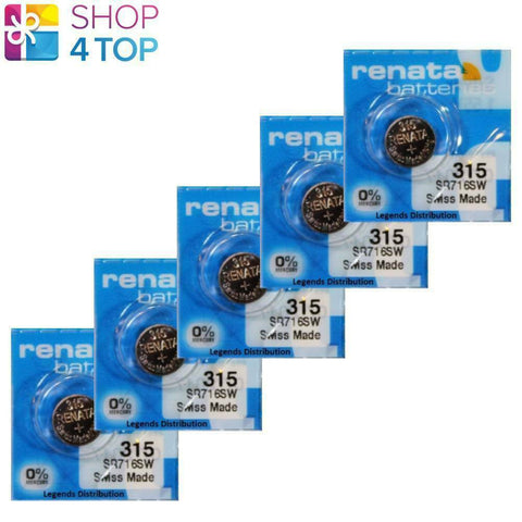 5 Renata 315 Sr716Sw Batteries Silver 1.55V Watch Battery NEW